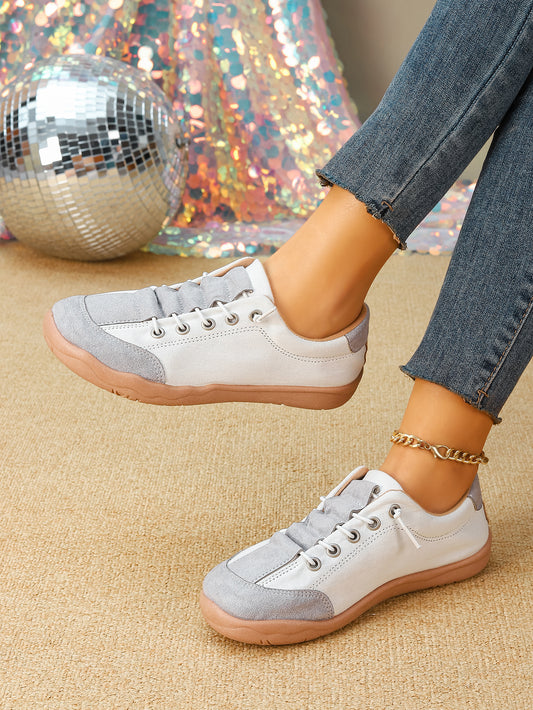 Women's Color Block Lace-Up Casual Sneakers
