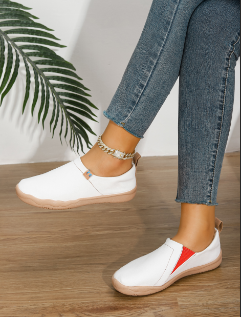 White Slip-On Casual Sneakers