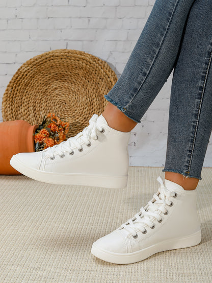 Women's High-Top Canvas Lace-Up Sneakers