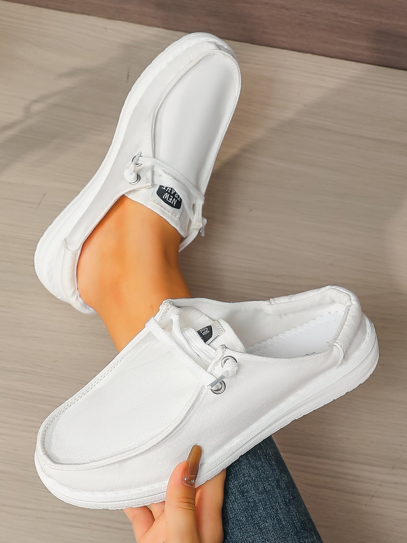Women's White Casual Lace-Up Boat Shoes