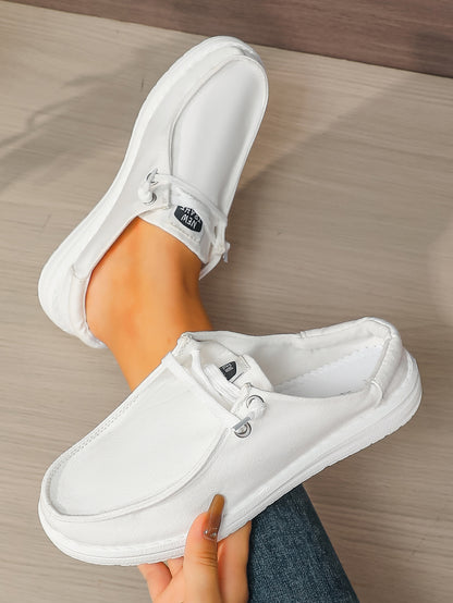 Women's White Casual Lace-Up Boat Shoes