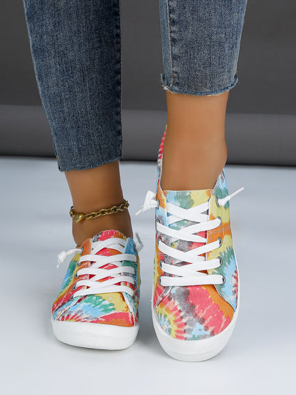 Women's Plaid Canvas Lace-Up Sneakers