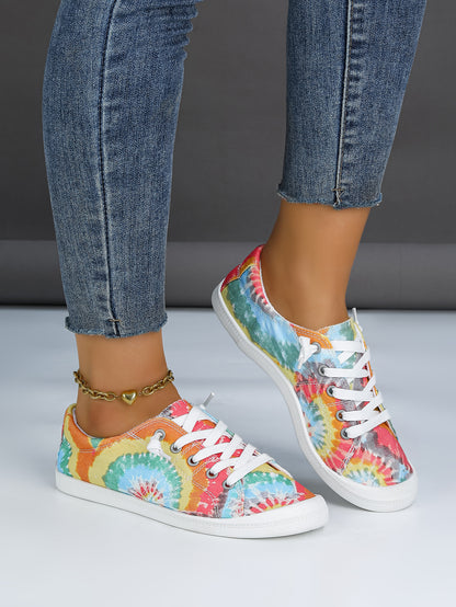 Women's Plaid Canvas Lace-Up Sneakers
