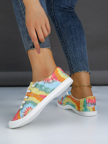 Women's Plaid Canvas Lace-Up Sneakers