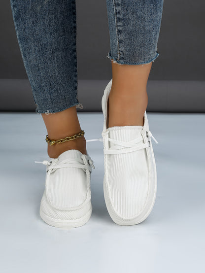 Women's Corduroy Lace-Up Boat Shoes