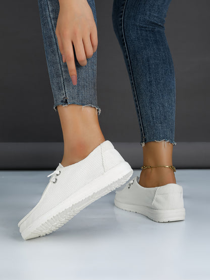 Women's Corduroy Lace-Up Boat Shoes