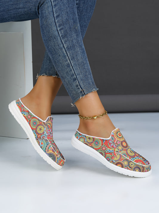 Women's Boho Print Slip-On Canvas Sneakers