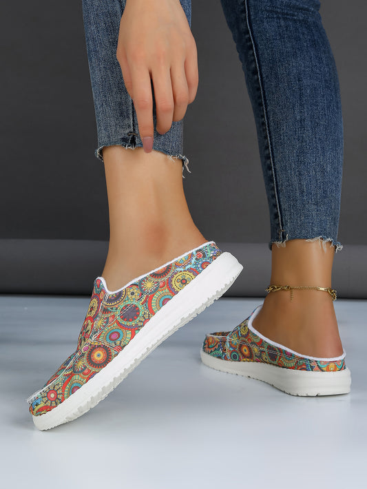 Women's Boho Print Slip-On Canvas Sneakers