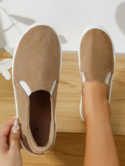 Women's Suede Slip-On Low-Top Casual Sneakers