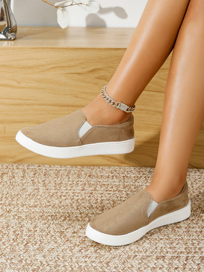 Women's Suede Slip-On Low-Top Casual Sneakers