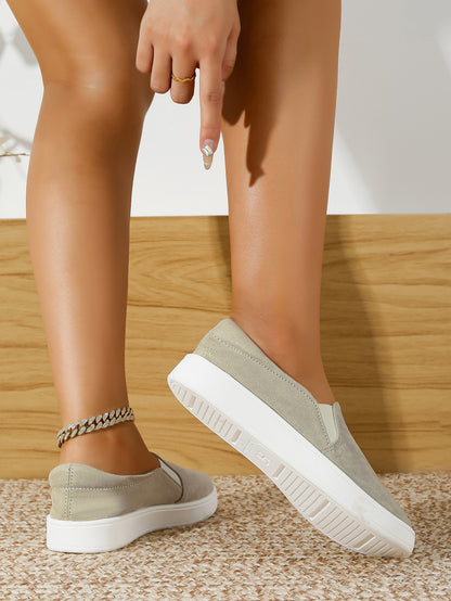 Women's Suede Slip-On Low-Top Casual Sneakers