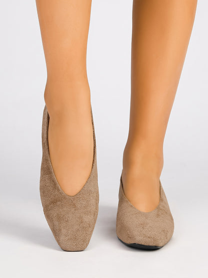 Women's Pointed Toe Suede Ballet Flats