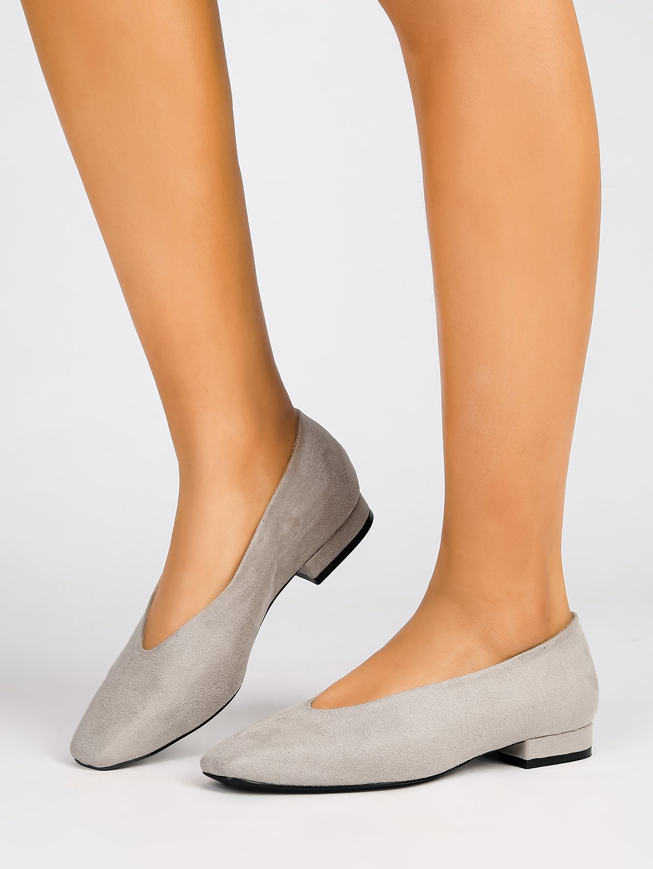 Women's Pointed Toe Suede Ballet Flats