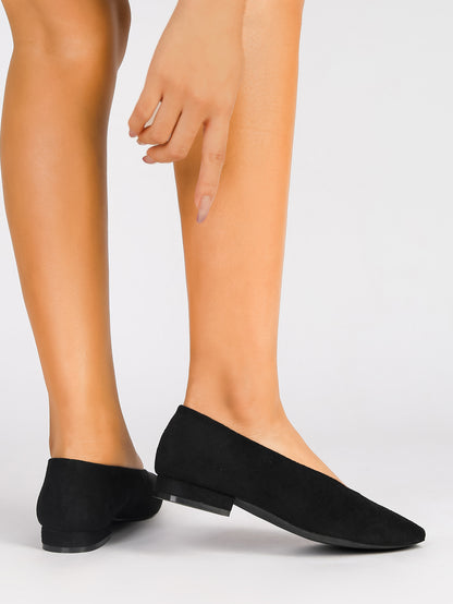 Women's Pointed Toe Suede Ballet Flats