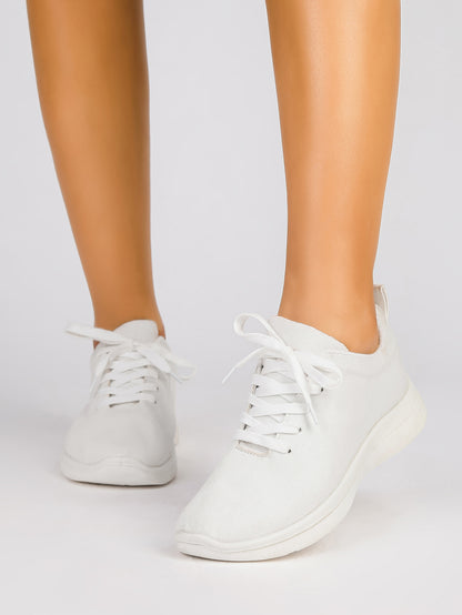 Timeless White Lace-Up Casual Sneakers