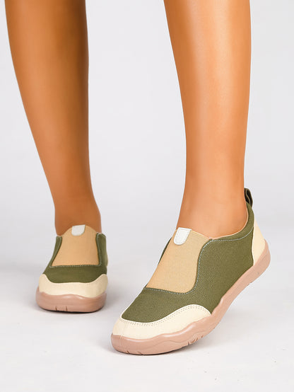 Women's Color Block Slip-On Casual Sneakers