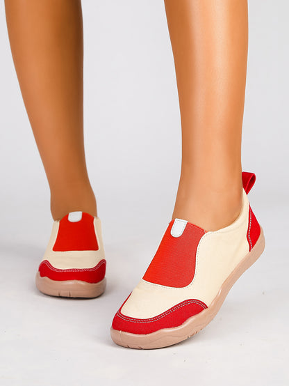 Women's Color Block Slip-On Casual Sneakers