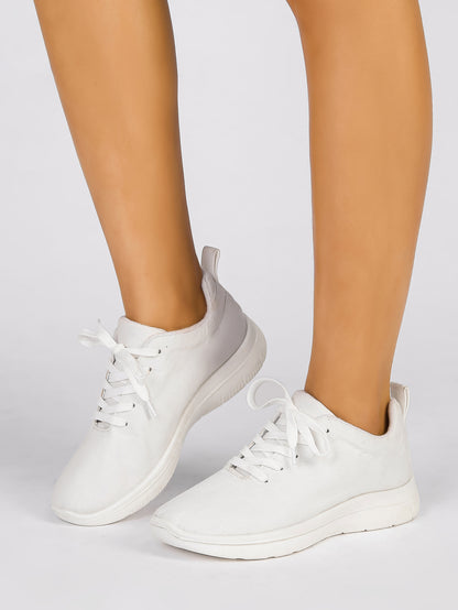 Timeless White Lace-Up Casual Sneakers