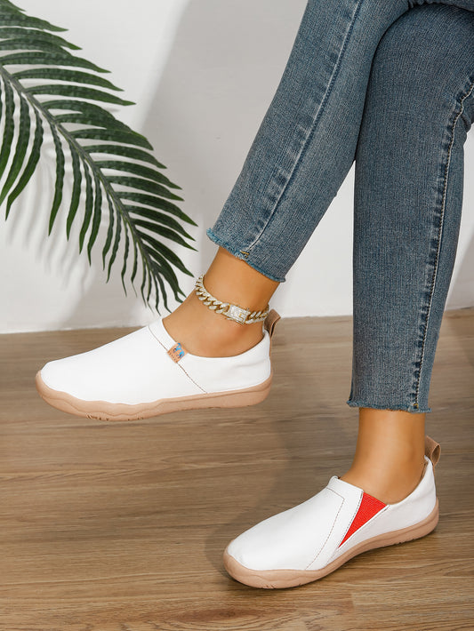 White Slip-On Casual Sneakers