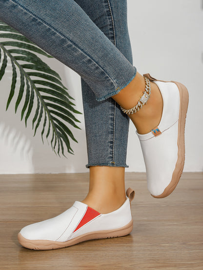 White Slip-On Casual Sneakers