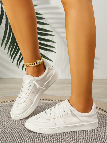 Women's Color Block Lace-Up Casual Sneakers
