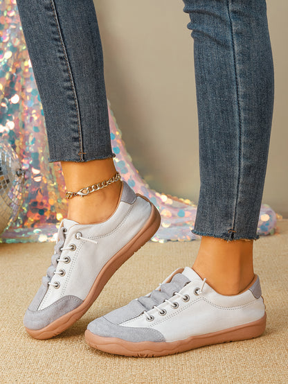 Women's Color Block Lace-Up Casual Sneakers