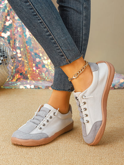 Women's Color Block Lace-Up Casual Sneakers