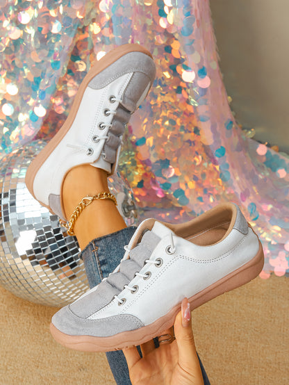 Women's Color Block Lace-Up Casual Sneakers
