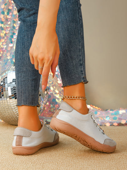 Women's Color Block Lace-Up Casual Sneakers
