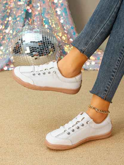 Women's Color Block Lace-Up Casual Sneakers