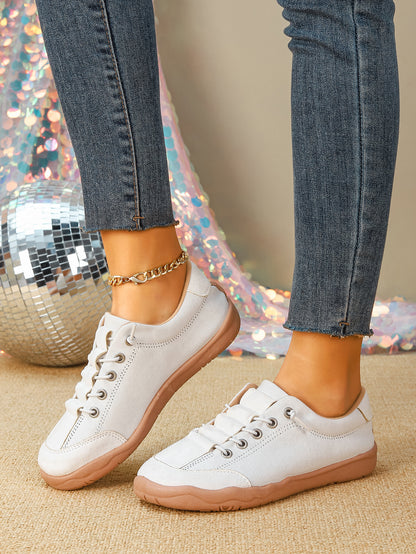 Women's Color Block Lace-Up Casual Sneakers