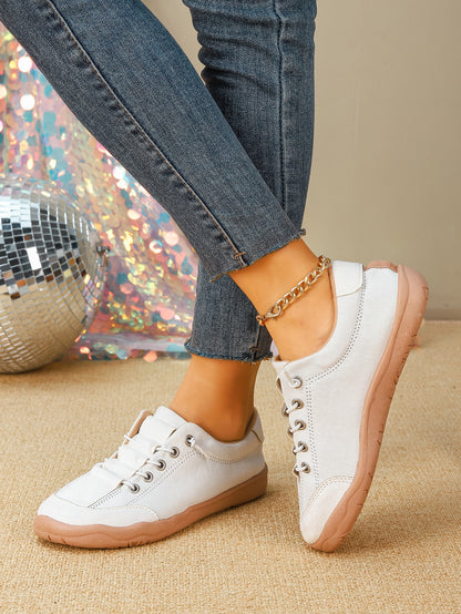 Women's Color Block Lace-Up Casual Sneakers