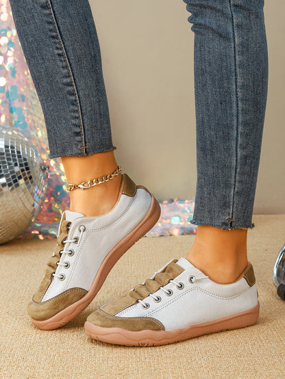 Women's Color Block Lace-Up Casual Sneakers
