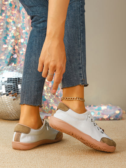 Women's Color Block Lace-Up Casual Sneakers