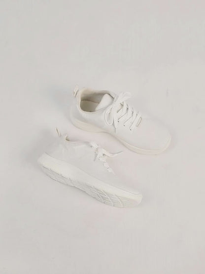 Timeless White Lace-Up Casual Sneakers